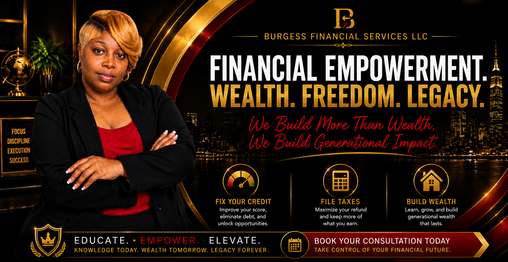 Financial Empowerment. Wealth. Freedom. Legacy. — Book your consultation today.